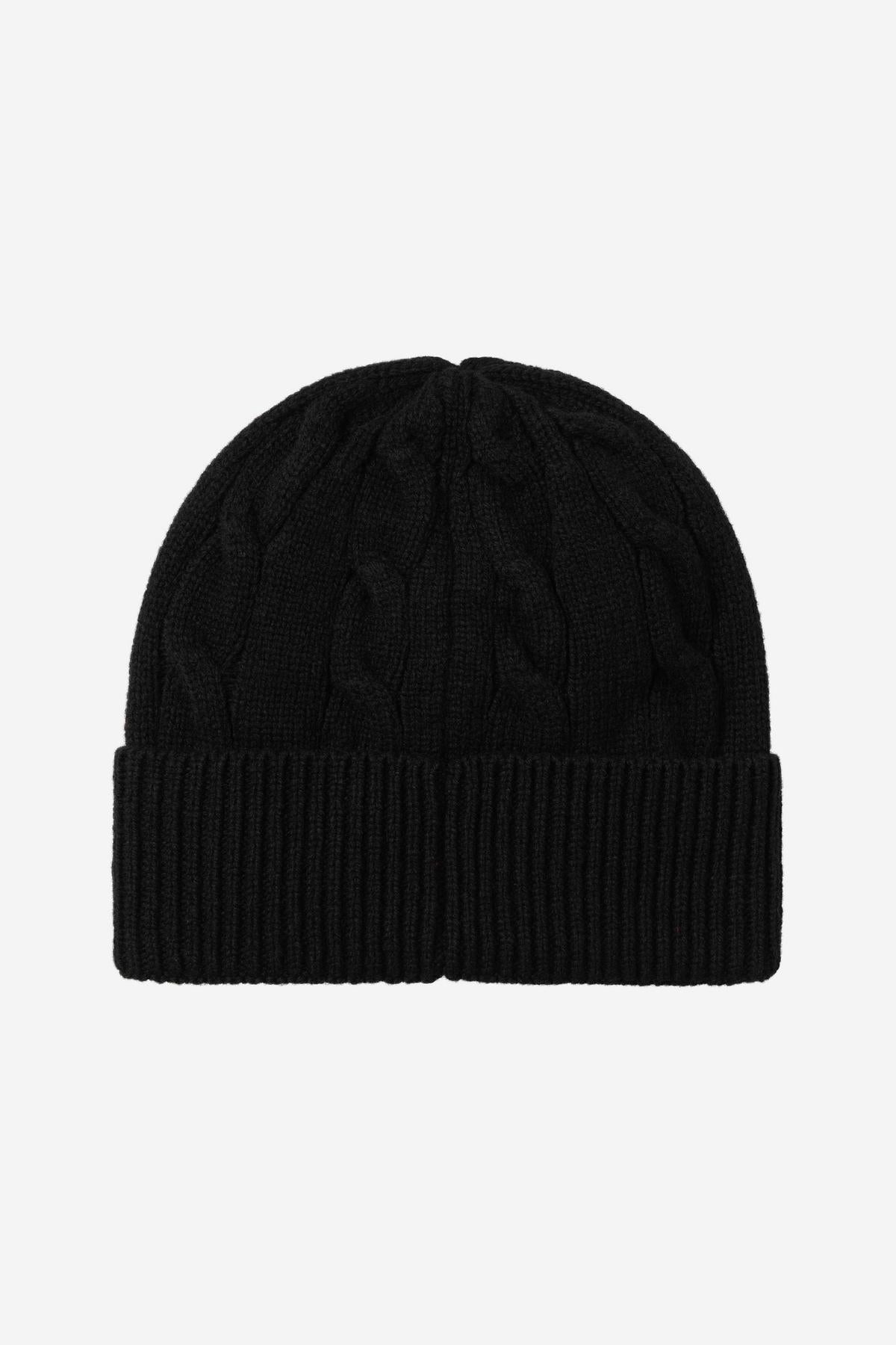 Bonnet Carhartt Wip SIGNATURE CABLE BEANIE Black Salt