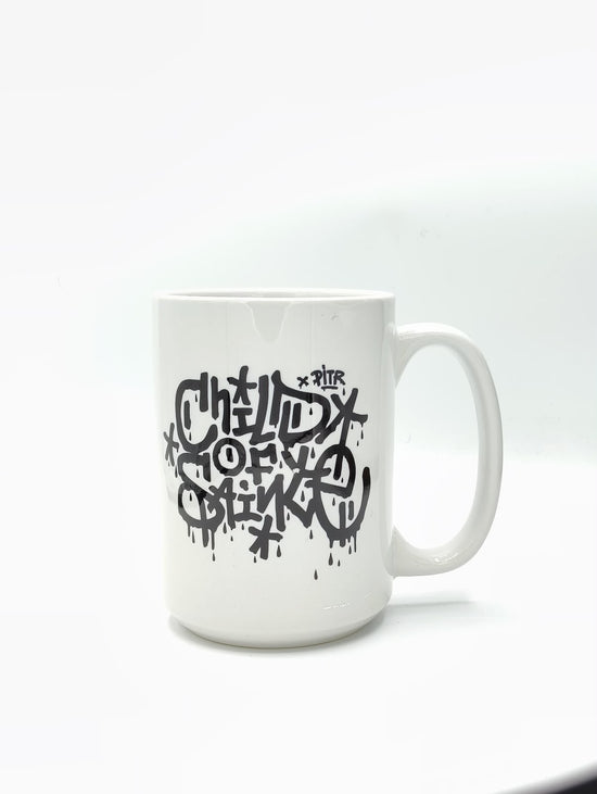 CHILD OF SAINTE OG COS MUG WHITE BLACK — Child Of Sainté