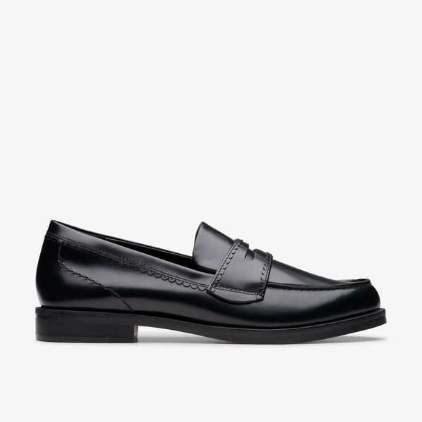 CLARKS STRAVEN EDGE BLACK LEATHER — Clarks