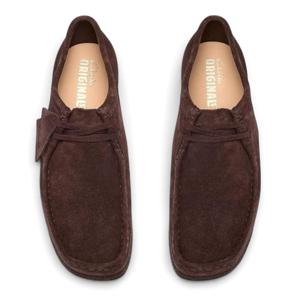 CLARKS WALLABEE CHOCOLATE SUEDE