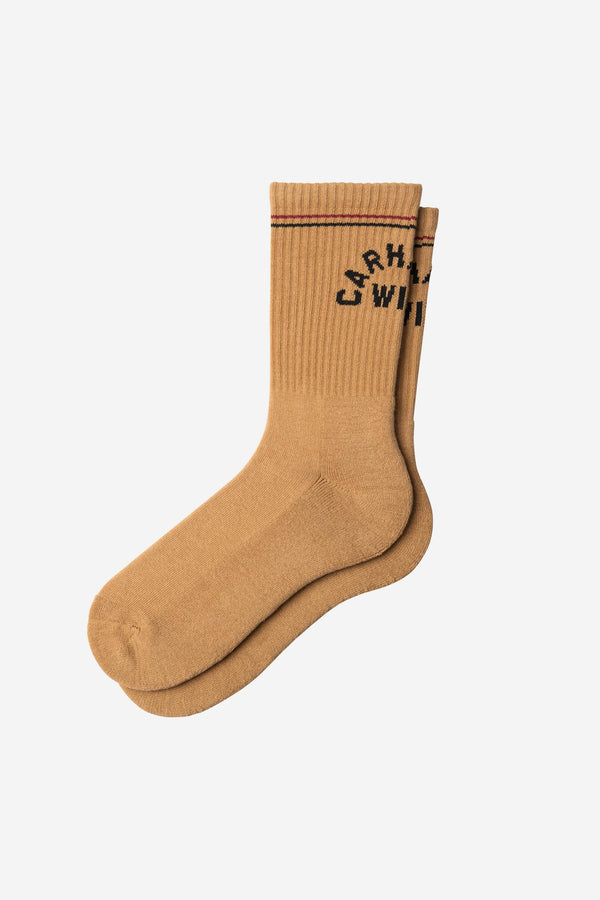Carhartt Wip ARCH SCRIPT SOCKS Black / WIP H Brown — Carhartt Wip