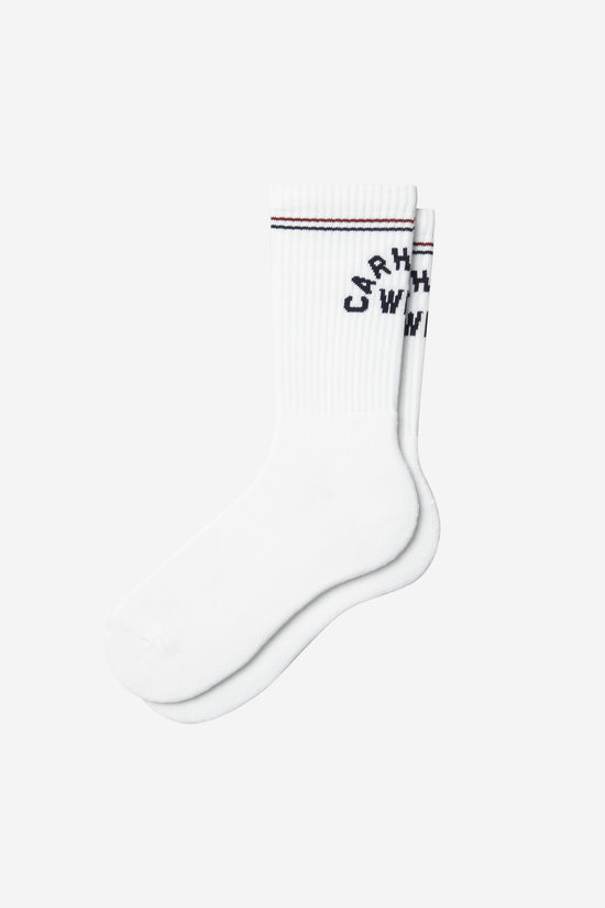 Carhartt Wip ARCH SCRIPT SOCKS White / Dark Navy — Carhartt WIP