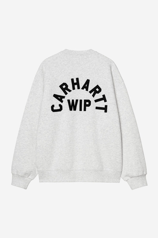 Carhartt Wip ARCH SCRIPT SWEAT Ash Heather / Dark Navy stone washed