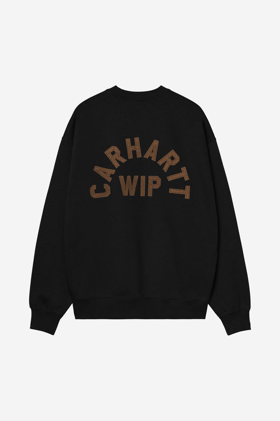 Carhartt Wip ARCH SCRIPT SWEAT Black / Hamilton Brown stone washed
