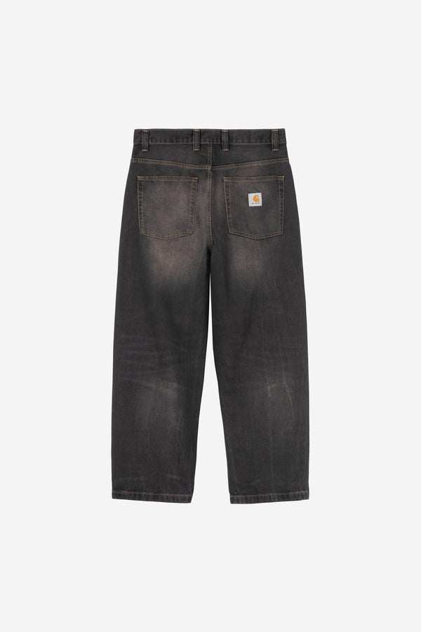 Carhartt Wip BRANDON PANT Black tobacco used wash — Carhartt Wip