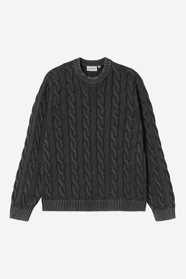 Carhartt Wip CARTER SWEATER Black Garment dyed — Carhartt Wip