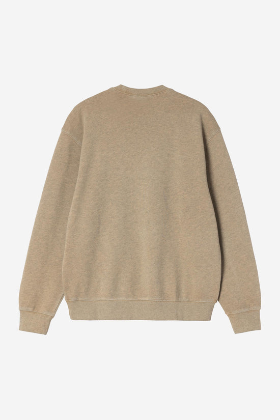 Carhartt Wip CASPIAN SWEAT Dusty H Brown Heather garment dyed
