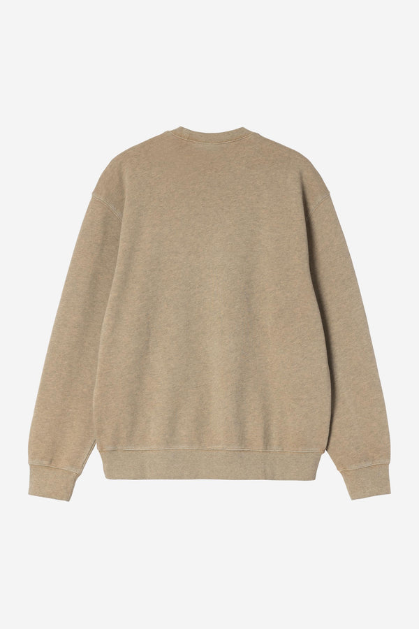 Carhartt Wip CASPIAN SWEAT Dusty H Brown Heather garment dyed