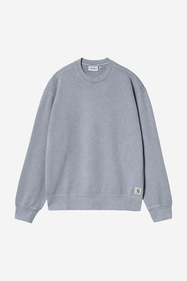Carhartt Wip CASPIAN SWEAT Shady Blue Heather garment dyed — Carhartt Wip
