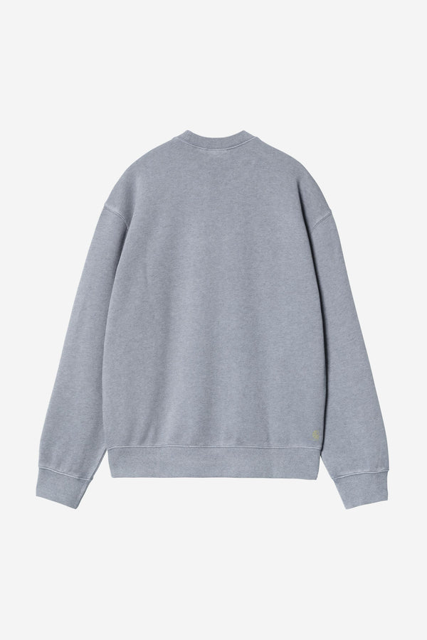 Carhartt Wip CASPIAN SWEAT Shady Blue Heather garment dyed