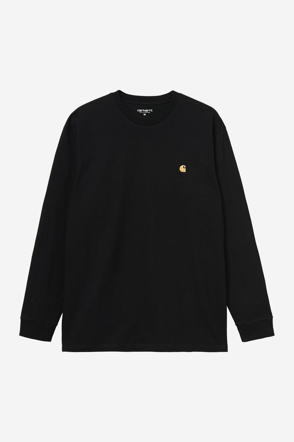 Carhartt Wip CHASE L/S TEE Black / Gold — Carhartt Wip