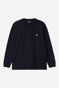 Carhartt Wip CHASE L/S TEE Dark Navy / Gold