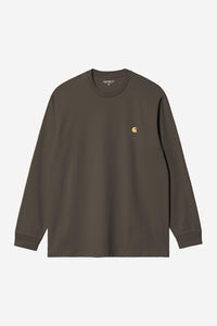 Carhartt Wip CHASE L/S TEE Shungite / Gold