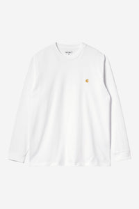 Carhartt Wip CHASE L/S TEE White / Gold