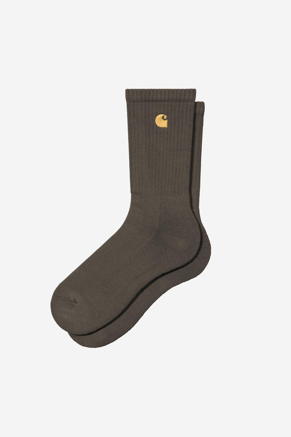 Carhartt Wip CHASE SOCKS Shungite / Gold — Carhartt Wip