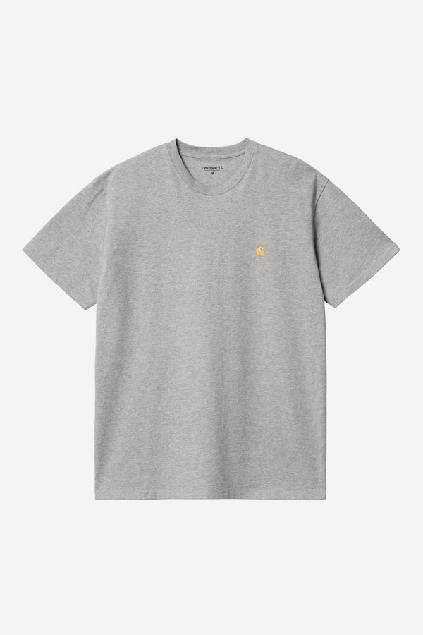 Carhartt Wip CHASE S/S TEE Grey Heather / Gold — Carhartt Wip