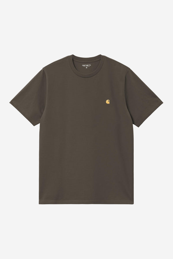 Carhartt Wip CHASE S/S TEE Shungite / Gold — Carhartt Wip