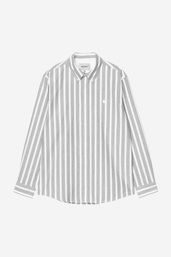 Carhartt Wip DEVEN L/S SHIRT Deven Stripe, Black / White — Carhartt Wip