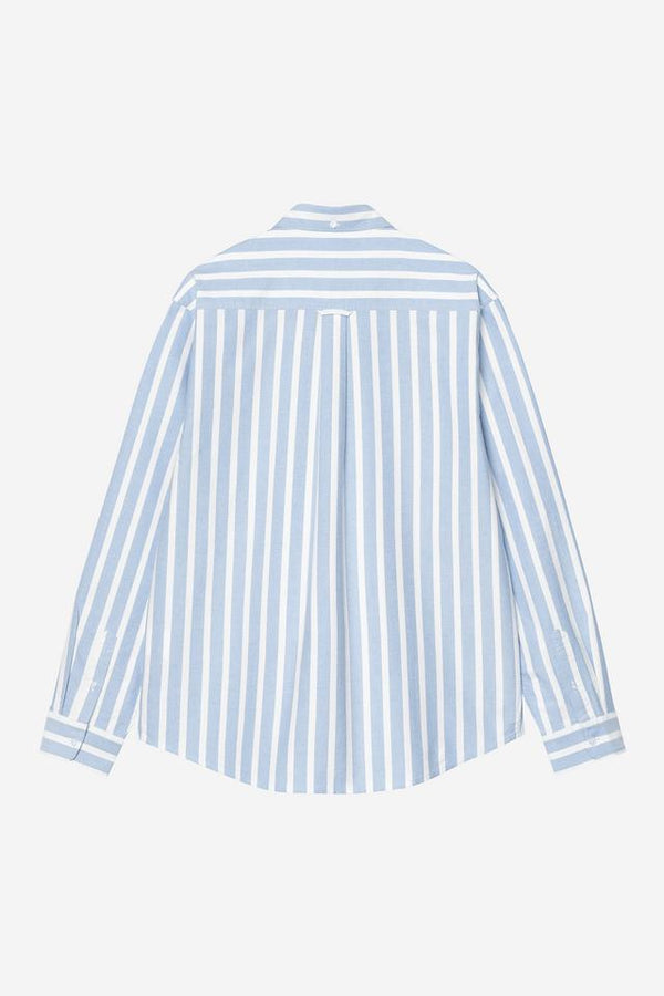 Carhartt Wip DEVEN L/S SHIRT Deven Stripe, Bleach / White