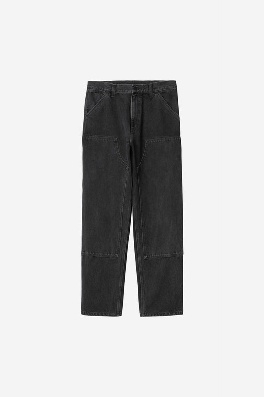 Carhartt Wip DOUBLE KNEE PANT Black Stone washed