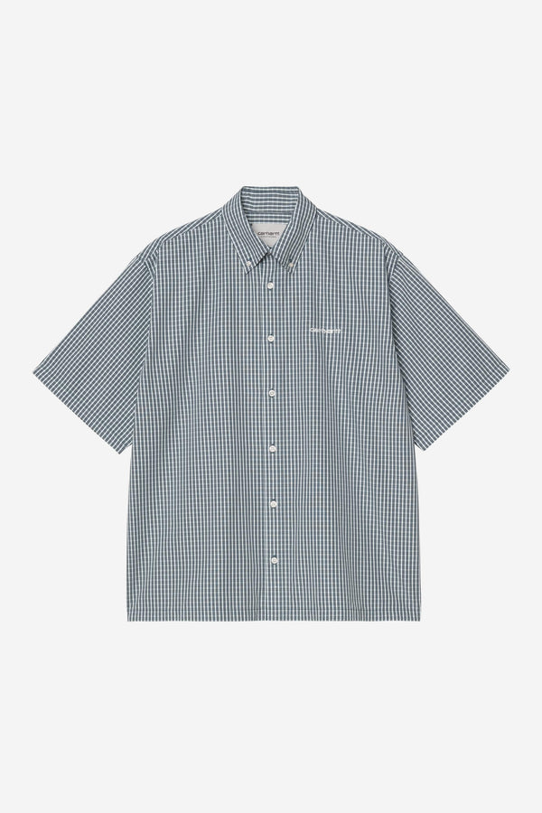 Carhartt Wip GROFF S/S SHIRT Groff Check Blue River — Carhartt Wip
