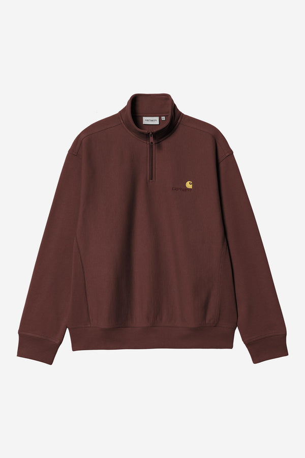 Carhartt Wip HALF ZIP AMERICAN SCRIPT SWEAT Amarone — Carhartt Wip