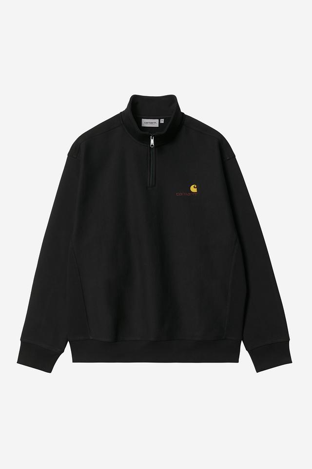 Carhartt Wip HALF ZIP AMERICAN SCRIPT SWEAT Black
