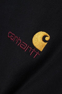 Carhartt Wip HALF ZIP AMERICAN SCRIPT SWEAT Black