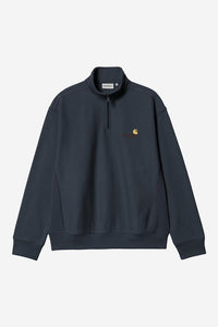 Carhartt Wip HALF ZIP AMERICAN SCRIPT SWEAT Deep Night