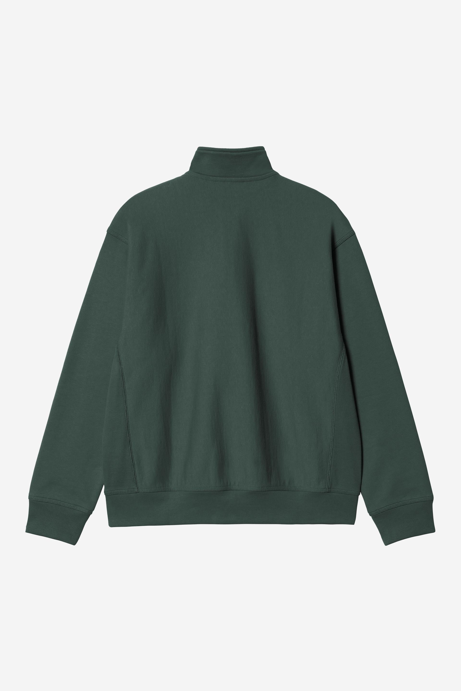 Carhartt Wip HALF ZIP AMERICAN SCRIPT SWEAT Kale Green