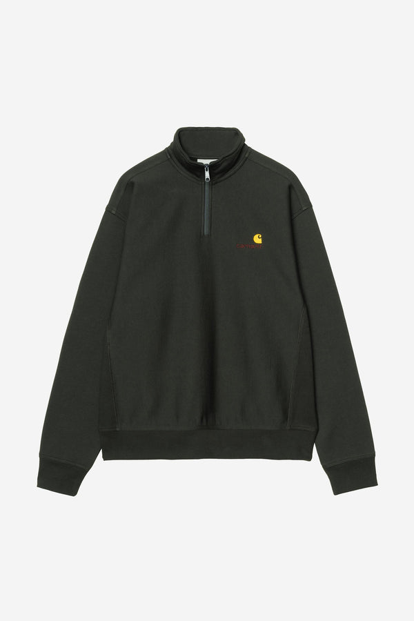 Carhartt Wip HALF ZIP AMERICAN SCRIPT SWEAT Raven — Carhartt Wip