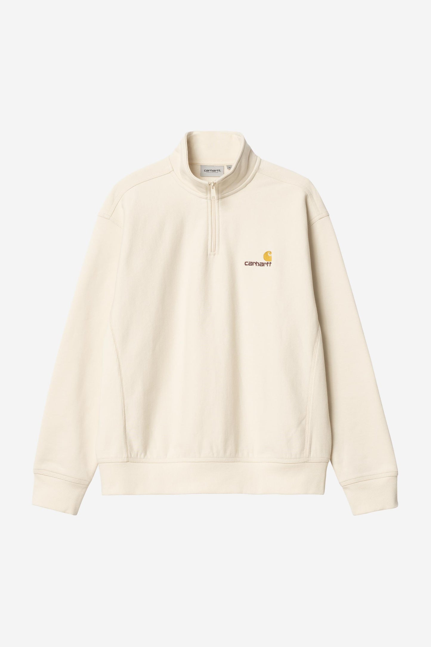 Carhartt Wip HALF ZIP AMERICAN SCRIPT SWEAT White