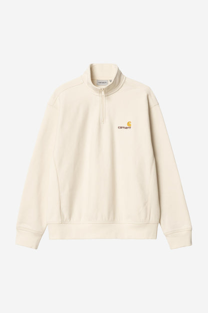 Carhartt Wip HALF ZIP AMERICAN SCRIPT SWEAT White