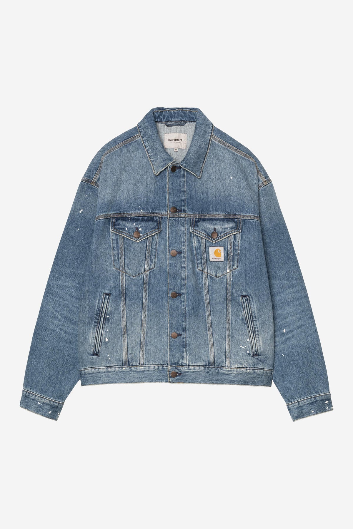 Carhartt Wip HELSTON JACKET Blue destroy wash splatter