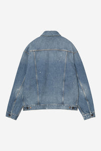 Carhartt Wip HELSTON JACKET Blue destroy wash splatter