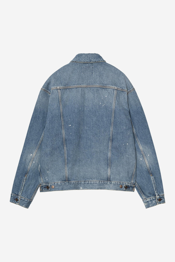 Carhartt Wip HELSTON JACKET Blue destroy wash splatter