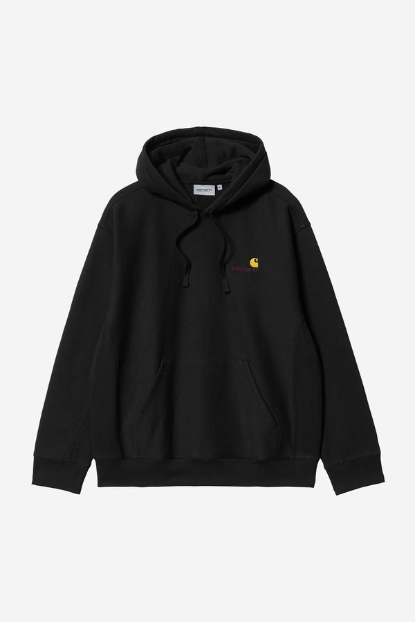 Carhartt Wip HOODED AMERICAN SCRIPT SWEAT Black — Carhartt Wip