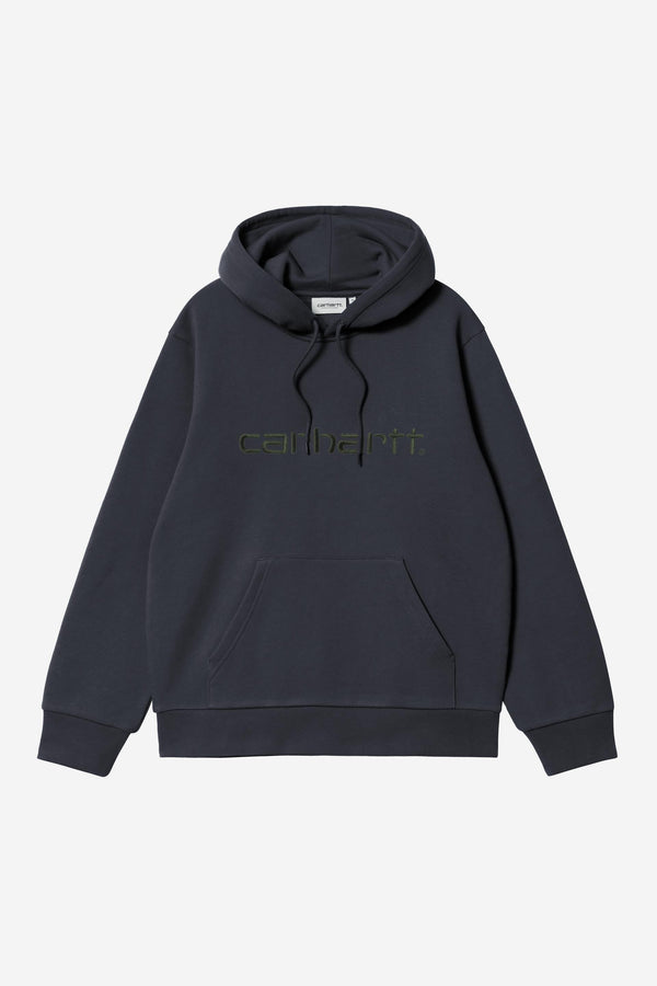 Carhartt Wip HOODED CARHARTT SWEAT Dark Navy / Dark Scarab — Carhartt Wip
