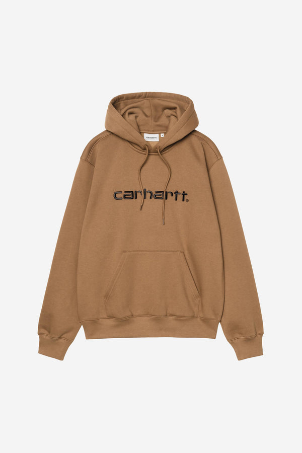 Carhartt Wip HOODED CARHARTT SWEAT WIP H Brown / Black — Carhartt Wip