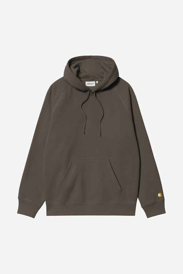 Carhartt Wip HOODED CHASE SWEAT Shungite / Gold — Carhartt Wip