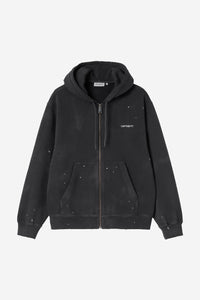 Carhartt Wip HOODED PANTER JACKET Black destroy wash splatter