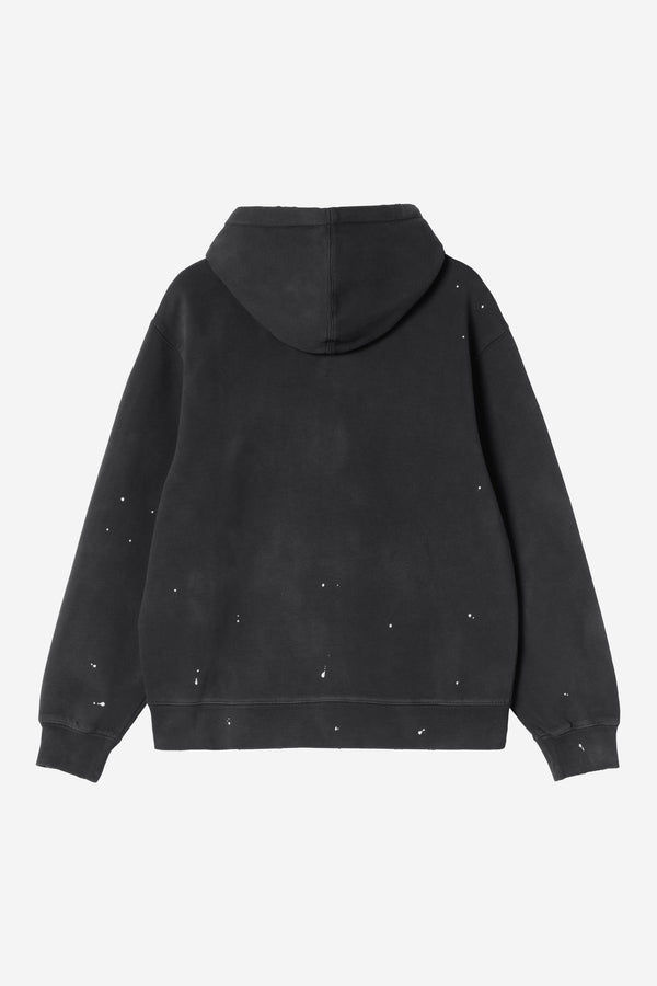 Carhartt Wip HOODED PANTER JACKET Black destroy wash splatter