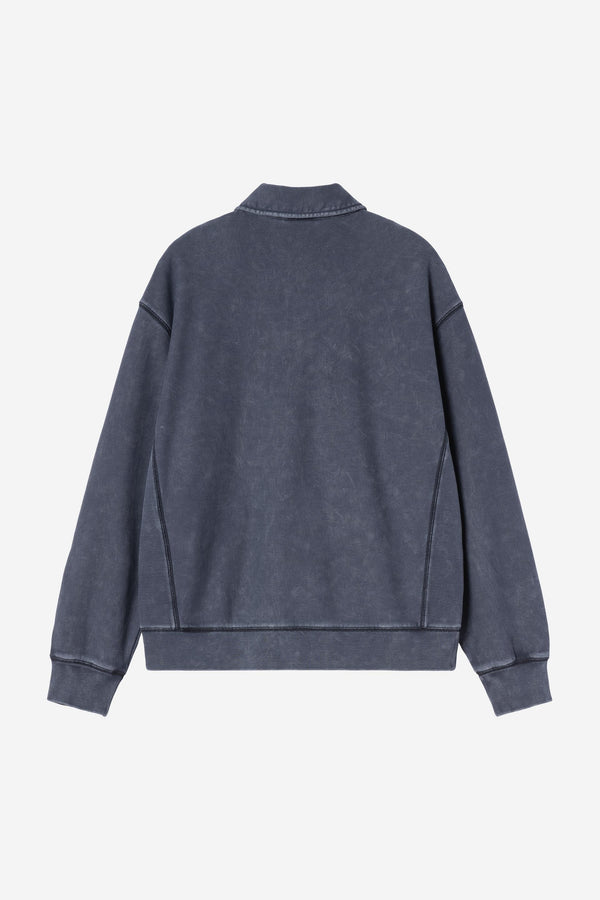 Carhartt Wip LAMBERT POLO SWEAT Dark Navy moon wash