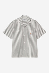 Carhartt Wip LEAVEL S/S SHIRT Leavel Stripe Black / Wax