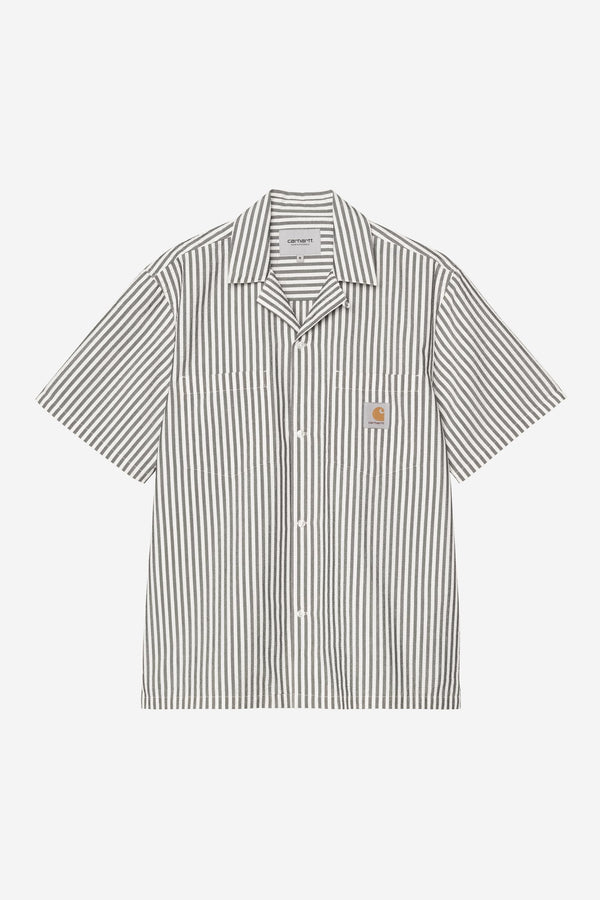 Carhartt Wip LEAVEL S/S SHIRT Leavel Stripe Black / Wax — Carhartt Wip