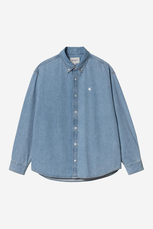 Carhartt Wip LUCAS L/S SHIRT Blue bleached — Carhartt Wip