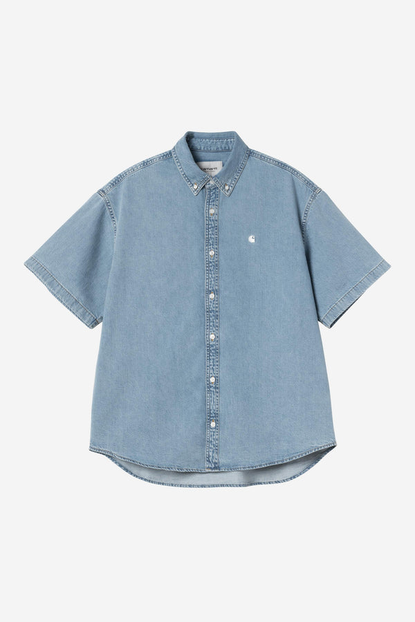 Carhartt Wip LUCAS S/S SHIRT Blue bleached — Carhartt Wip