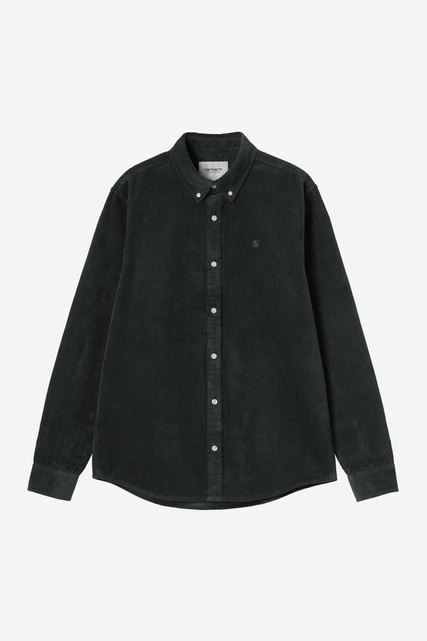Carhartt Wip MADISON CORD L/S SHIRT Raven — Carhartt Wip