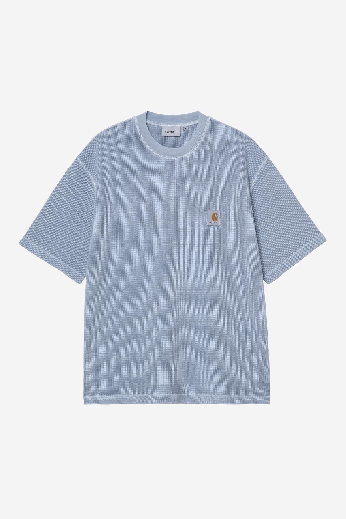 Carhartt Wip NELSON WAFFLE S/S TEE Gentle Blue garment dyed