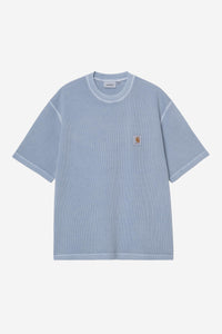 Carhartt Wip NELSON WAFFLE S/S TEE Gentle Blue garment dyed